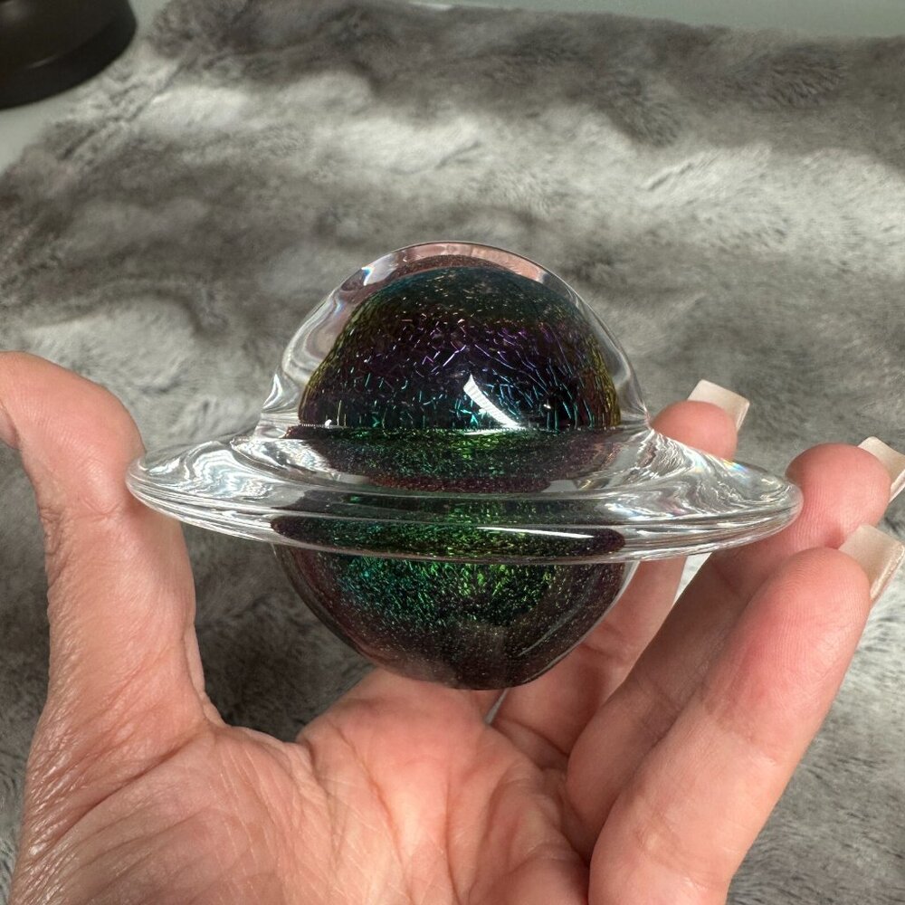 Vintage 1993 Sci Fi Channel Numbered 208/400 Saturn Planet Galaxy Paperweight - Picture 7 of 16